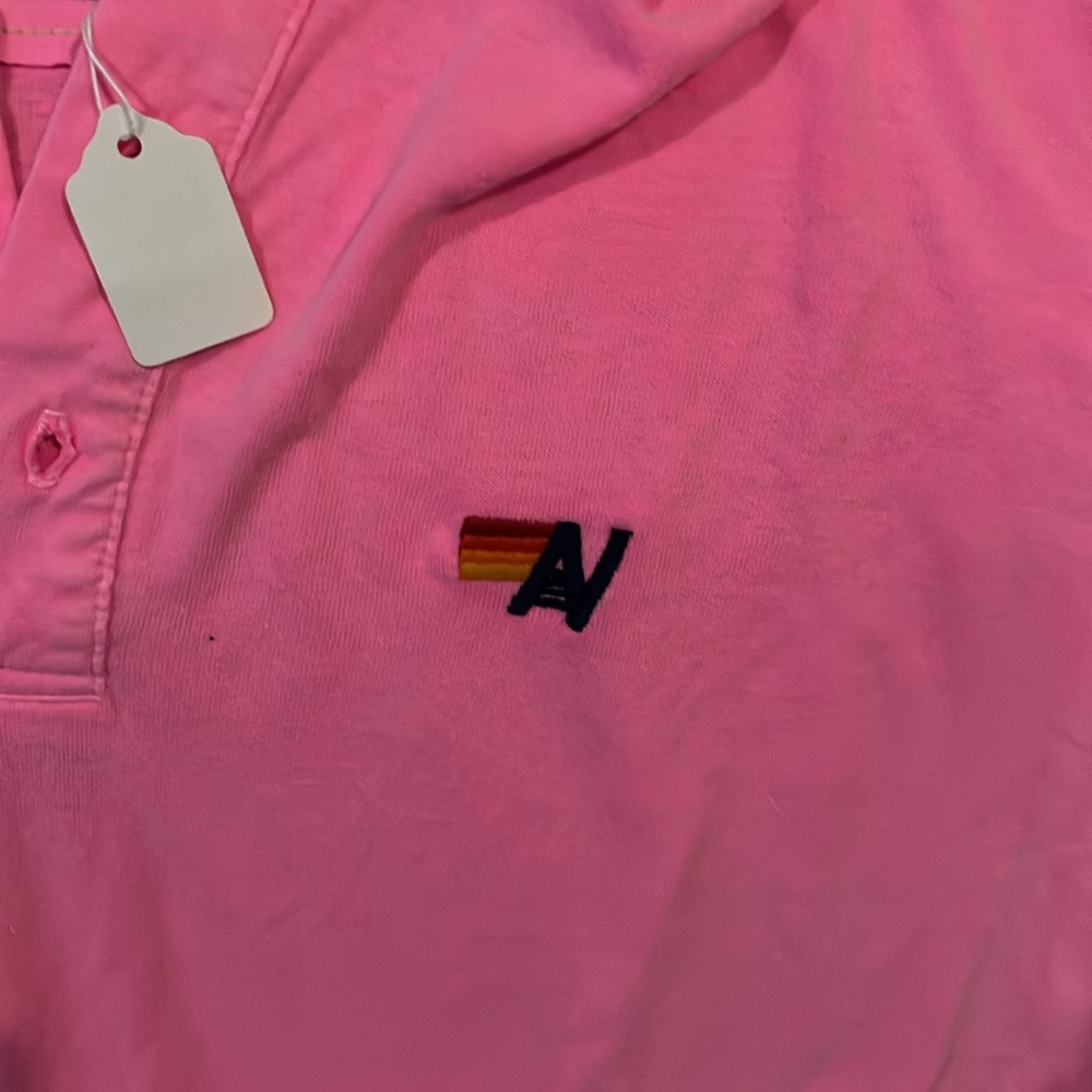 NWT Aviator Nation Polo shirt in Neon Pink Sz XXL - Picture 2 of 3